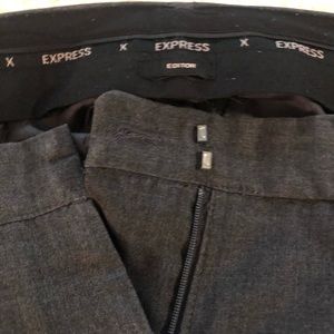 Gray Express Editor Dress Pants-Size 3/4